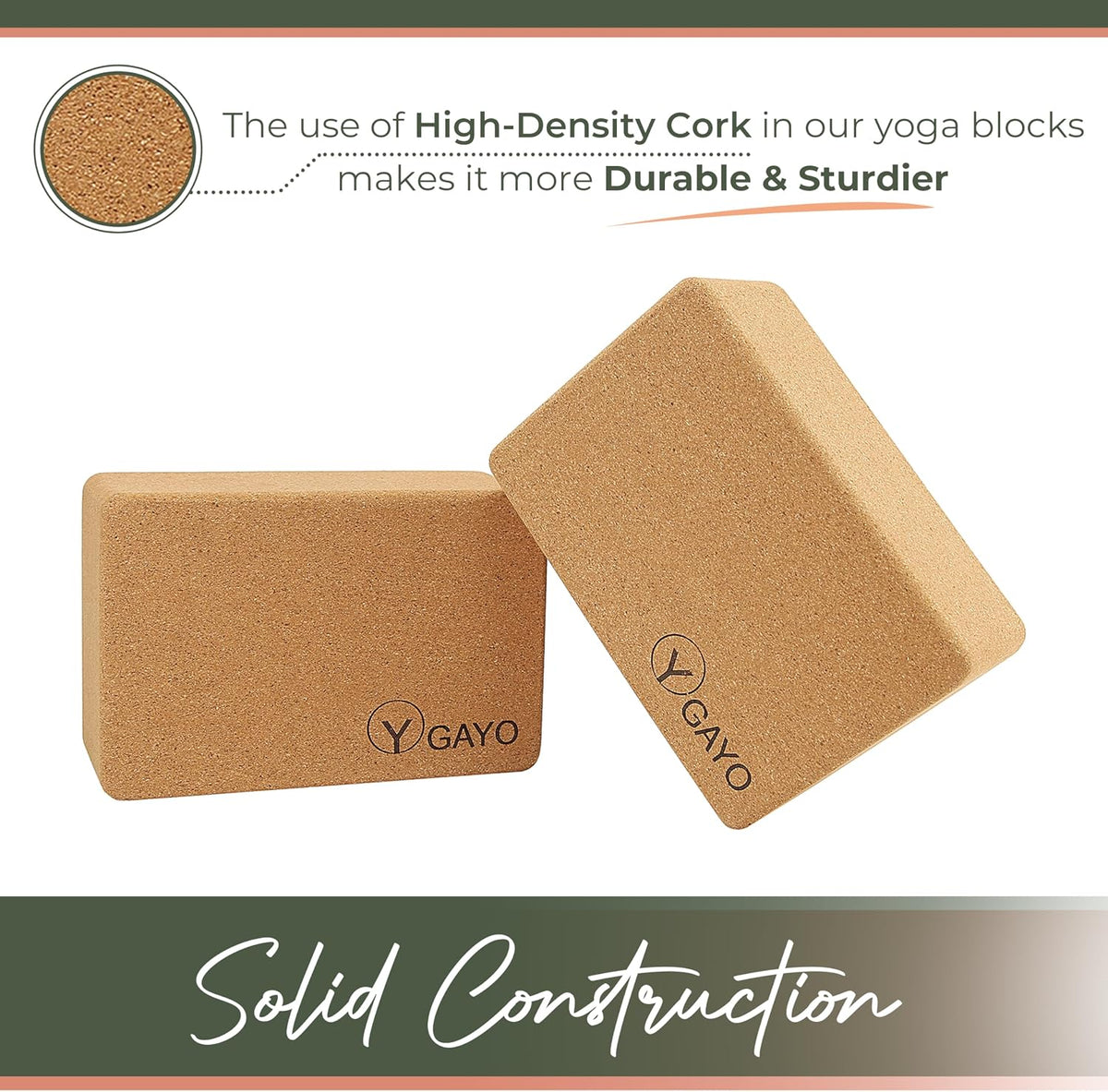 Premium Cork All-in-One Yoga Essentials Kit -Large Cork Yoga Mat 5mm and Blocks Set with Carry Strap and Alignment lines, 10ft Stretch Strap, Your Ultimate Yoga Starter Set