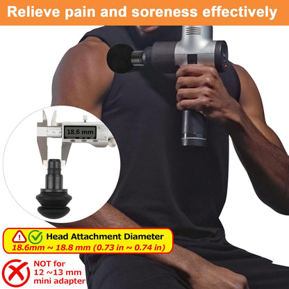6 Pcs Massage Gun Heads Replaceable Attachment Adapter Deep Tissue Massager Gun Accessories, Assorted Functions for Runner Athletes Muscle Relaxation, Massage Head Connector Dia.18.6-18.8 mm