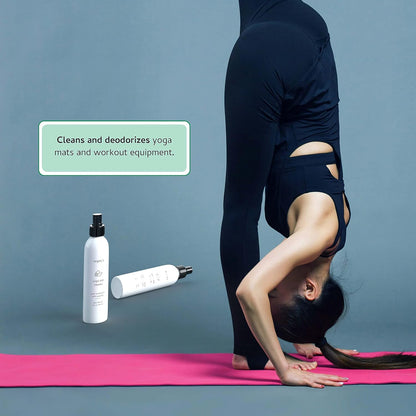 Yoga Mat Cleaner and Deodorizer Spray 8oz, with Fragrant Essential Oils, Pure Eucalyptus & Lavender