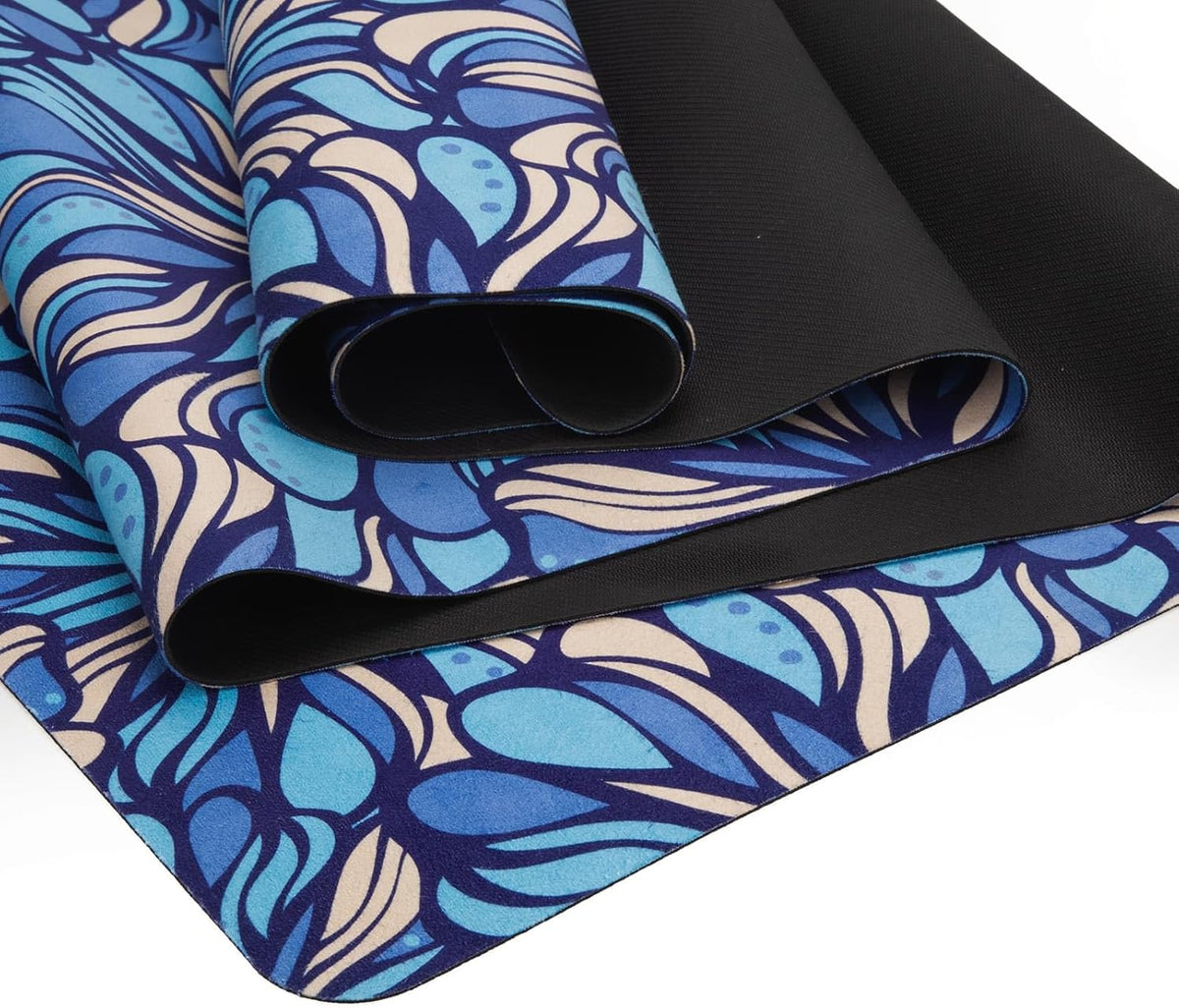 Travel Suede Yoga Mat 1.5mm Thick Non Slip Foldable Lightweigh Sweat Absorbent Exercise Mat for Hot Yoga Pilates Home Gym Outdoor, 72"L x 24"W, 3 lbs