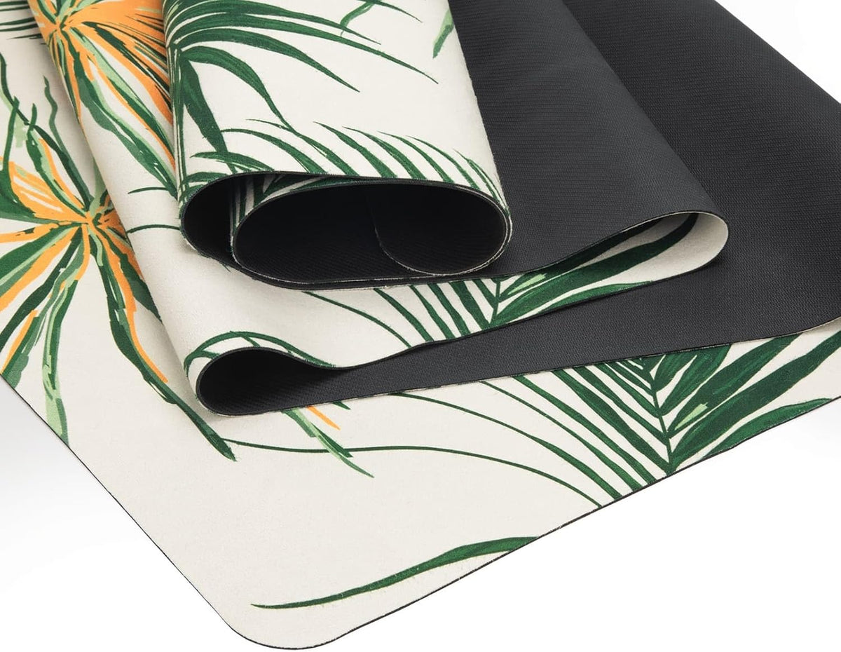 Travel Suede Yoga Mat 1.5mm Thick Non Slip Foldable Lightweigh Sweat Absorbent Exercise Mat for Hot Yoga Pilates Home Gym Outdoor, 72"L x 24"W, 3 lbs