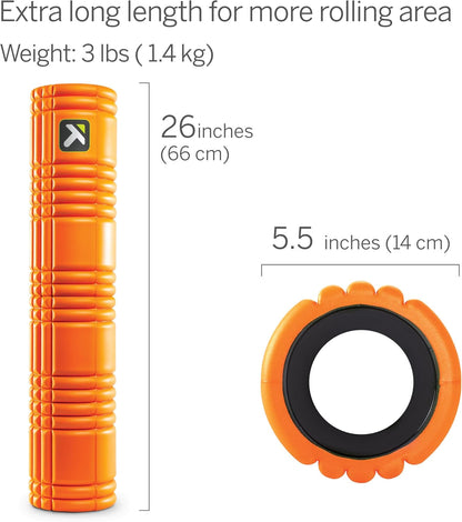 TriggerPoint Grid 2.0 Foam Roller for Deep Tissue Massage and Muscle Recovery, 26 Inch Multi-Density EVA with Hollow Core, Supports 500 Pounds, Black