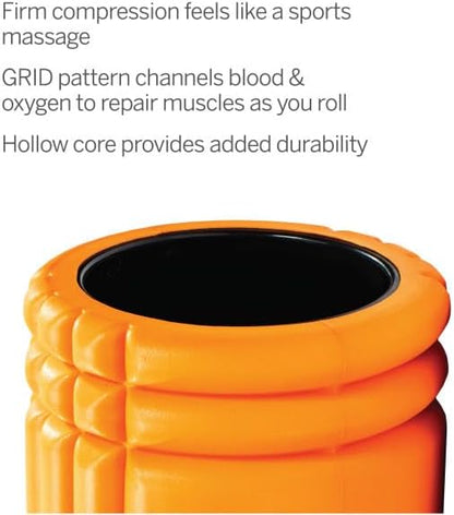 TriggerPoint Grid 2.0 Foam Roller for Deep Tissue Massage and Muscle Recovery, 26 Inch Multi-Density EVA with Hollow Core, Supports 500 Pounds, Black