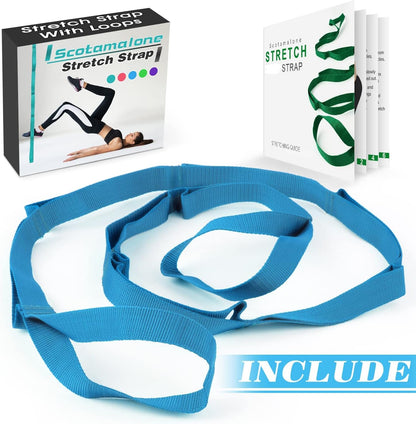 Stretching Strap Yoga Strap Physical Therapy for Home Workout, Exercise, Pilates and Gymnastics, 10 Loops Non-Elastic Stretch Bands with Aesthetic Packaging for Women & Men