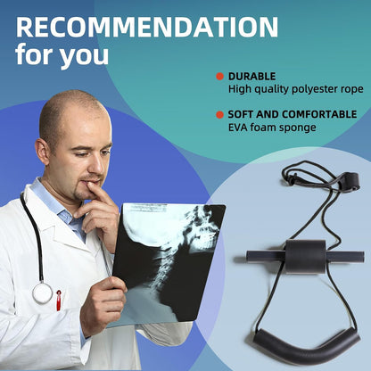 Cervical Neck Traction Device for Home Use, Adjustable Neck Stretcher Strap Over Door for Pain Relief and Spinal Decompression, Restore Natural Curve of The Neck