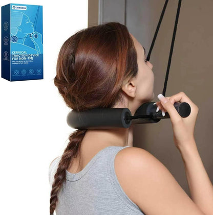 Cervical Neck Traction Device for Home Use, Adjustable Neck Stretcher Strap Over Door for Pain Relief and Spinal Decompression, Restore Natural Curve of The Neck