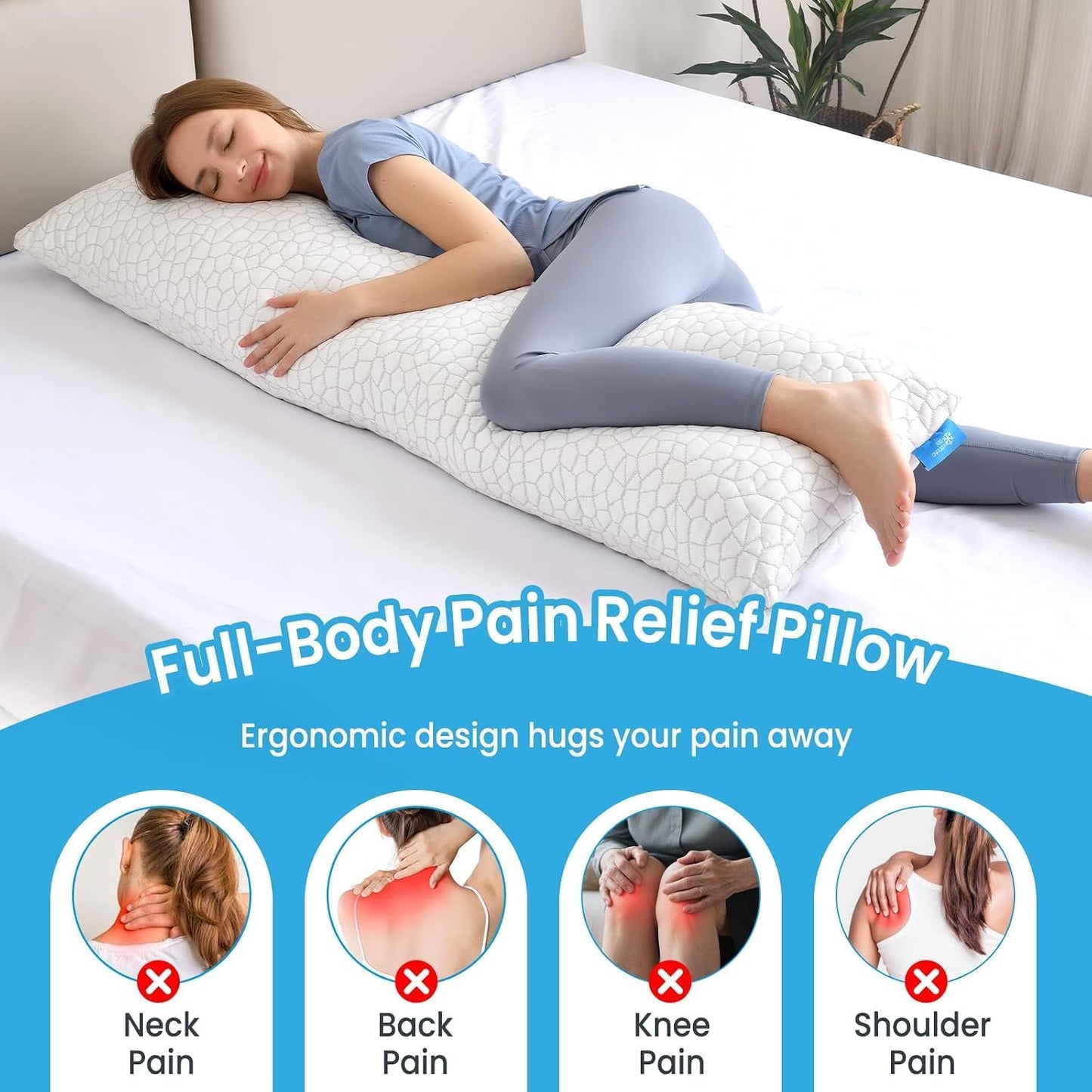 Cooling Pillow for Sleeping, CertiPUR-US Shredded Memory Foam Queen Pillows Set of 2, Cool Pillow for Hot Sleepers Adjustable Firm Pillow for Side, Back, Stomach Sleepers Soft Yet Support,White