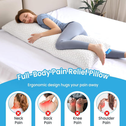Cooling Pillow for Sleeping, CertiPUR-US Shredded Memory Foam Queen Pillows Set of 2, Cool Pillow for Hot Sleepers Adjustable Firm Pillow for Side, Back, Stomach Sleepers Soft Yet Support,White