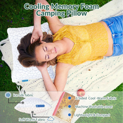 Cooling Pillow for Sleeping, CertiPUR-US Shredded Memory Foam Queen Pillows Set of 2, Cool Pillow for Hot Sleepers Adjustable Firm Pillow for Side, Back, Stomach Sleepers Soft Yet Support,White