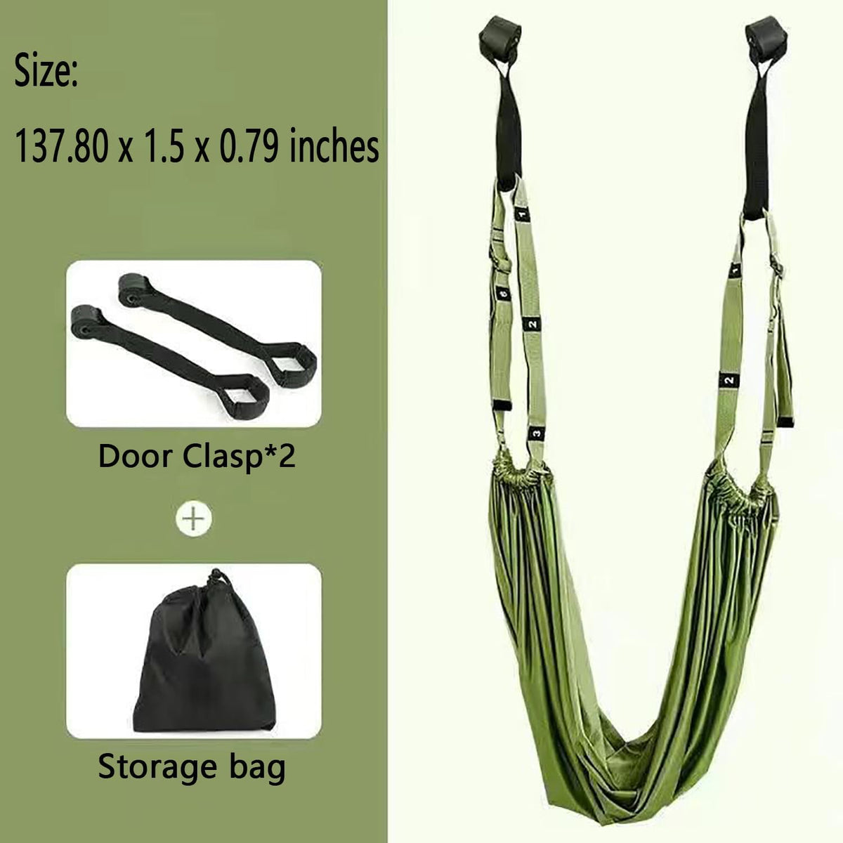 Yoga Stretching Strap,Stretching Equipment with Door Anchor,Back Stretcher for Back Pain, Flexibility Tensile Trainer for Dance Aerial Yoga Ballet Leg Stretching Exercise