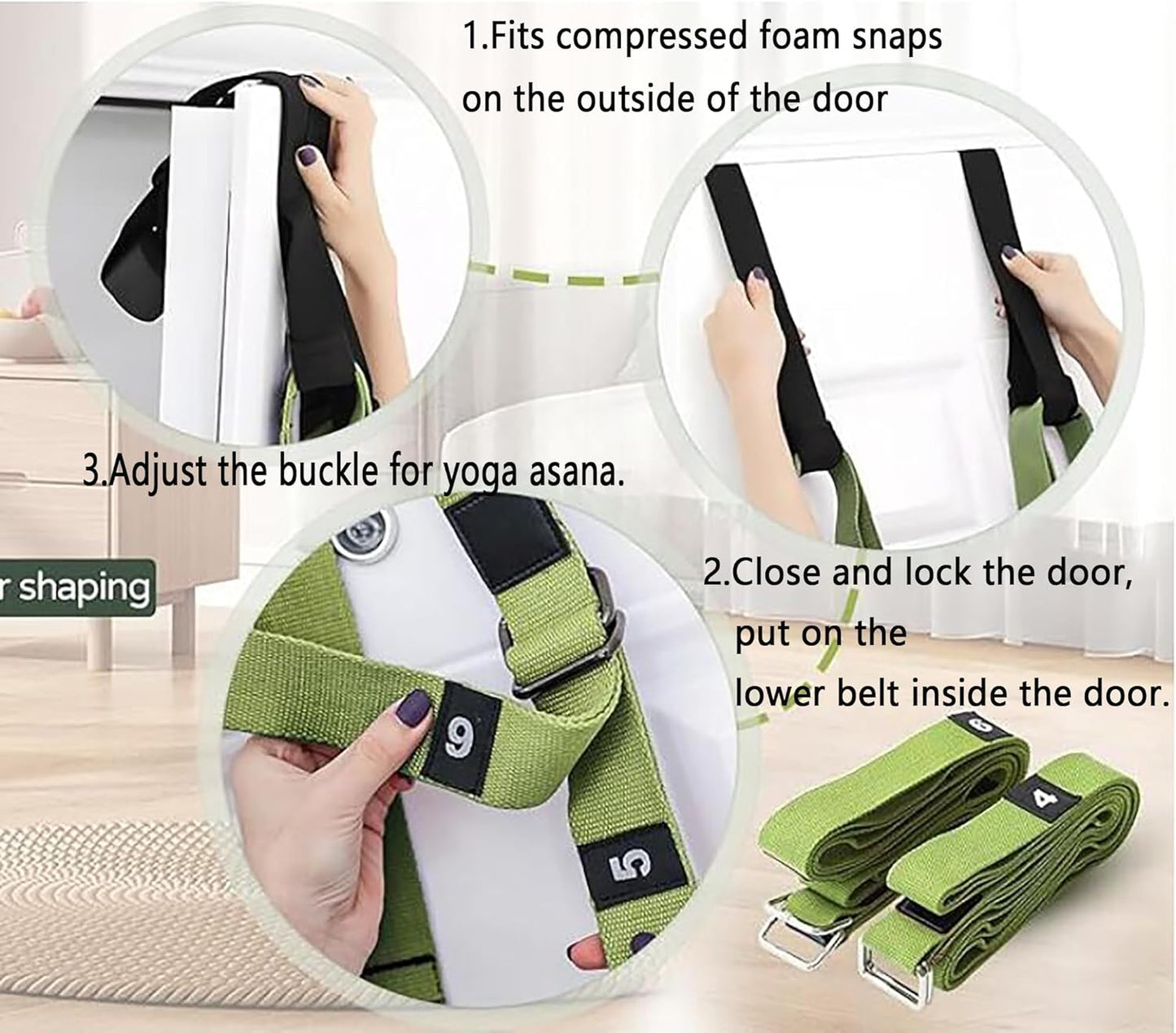 Yoga Stretching Strap,Stretching Equipment with Door Anchor,Back Stretcher for Back Pain, Flexibility Tensile Trainer for Dance Aerial Yoga Ballet Leg Stretching Exercise
