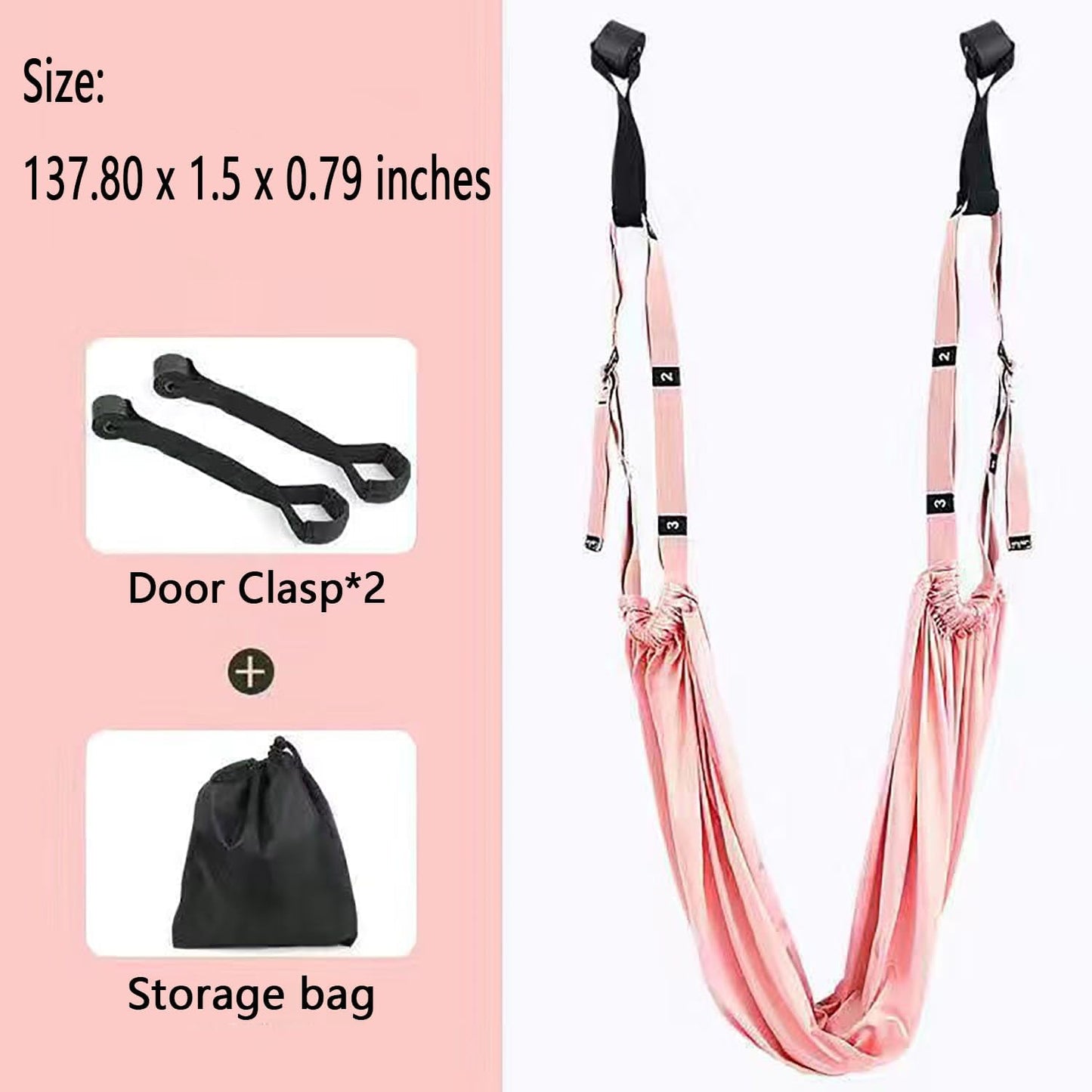 Yoga Stretching Strap,Stretching Equipment with Door Anchor,Back Stretcher for Back Pain, Flexibility Tensile Trainer for Dance Aerial Yoga Ballet Leg Stretching Exercise