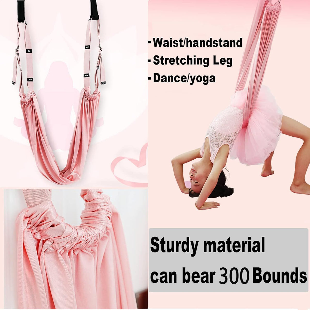 Yoga Stretching Strap,Stretching Equipment with Door Anchor,Back Stretcher for Back Pain, Flexibility Tensile Trainer for Dance Aerial Yoga Ballet Leg Stretching Exercise