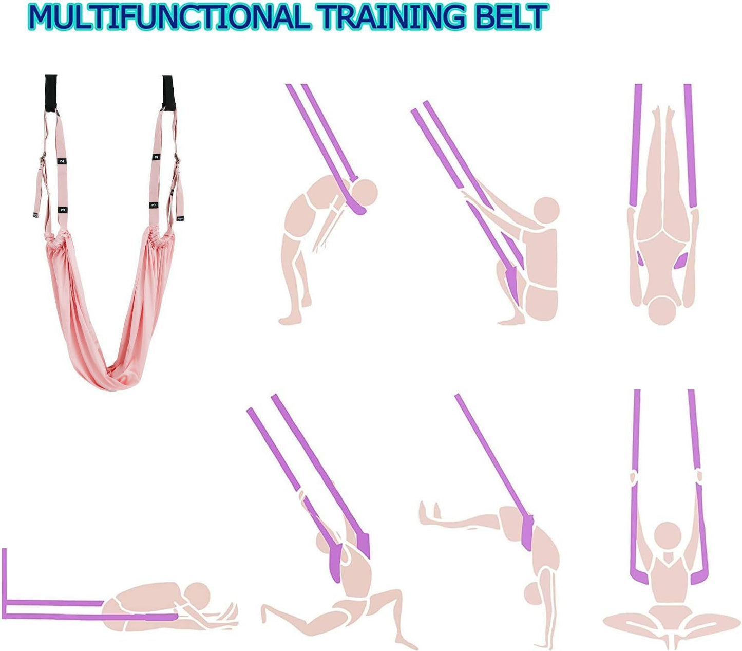 Yoga Stretching Strap,Stretching Equipment with Door Anchor,Back Stretcher for Back Pain, Flexibility Tensile Trainer for Dance Aerial Yoga Ballet Leg Stretching Exercise