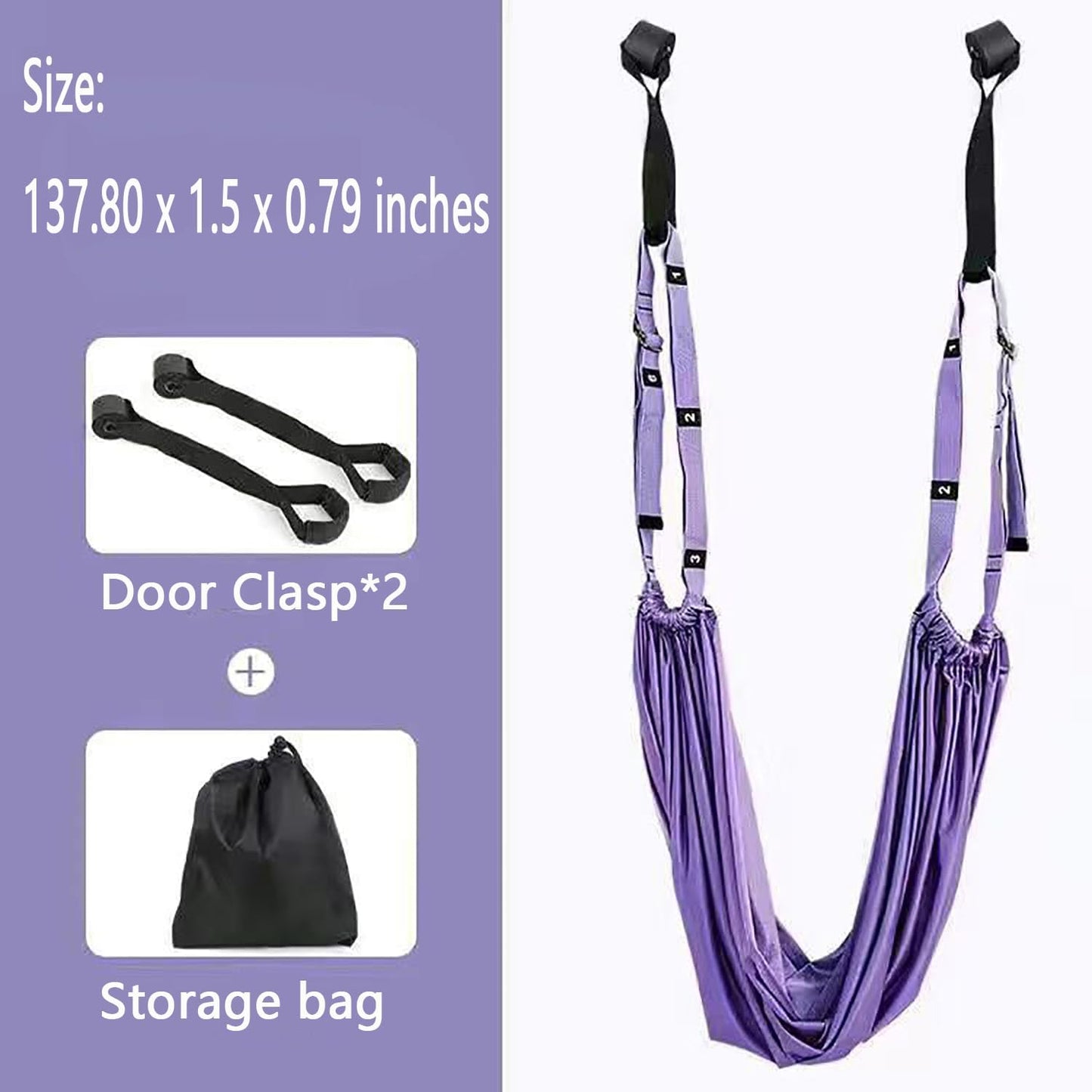 Yoga Stretching Strap,Stretching Equipment with Door Anchor,Back Stretcher for Back Pain, Flexibility Tensile Trainer for Dance Aerial Yoga Ballet Leg Stretching Exercise