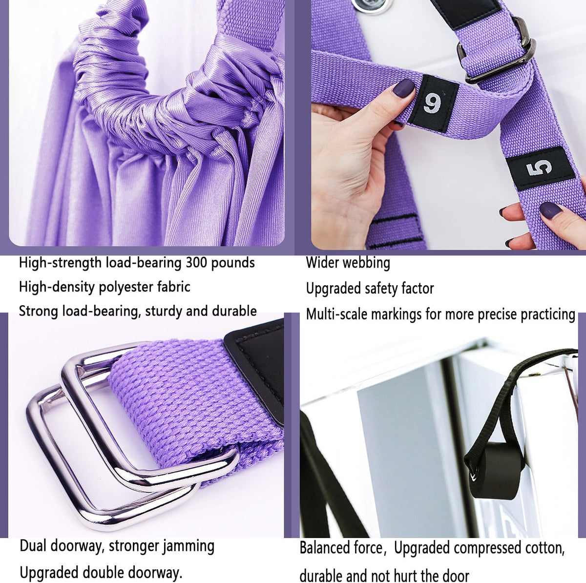 Yoga Stretching Strap,Stretching Equipment with Door Anchor,Back Stretcher for Back Pain, Flexibility Tensile Trainer for Dance Aerial Yoga Ballet Leg Stretching Exercise