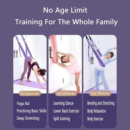 Yoga Stretching Strap,Stretching Equipment with Door Anchor,Back Stretcher for Back Pain, Flexibility Tensile Trainer for Dance Aerial Yoga Ballet Leg Stretching Exercise