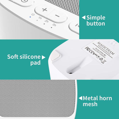 Sleep Sound White Noise Machine with 40 Natural Soothing Sounds and Memory Function 32 Levels of Volume Powered by AC or USB and Sleep Timer Sound Therapy for Baby Kids Adults (B-White)