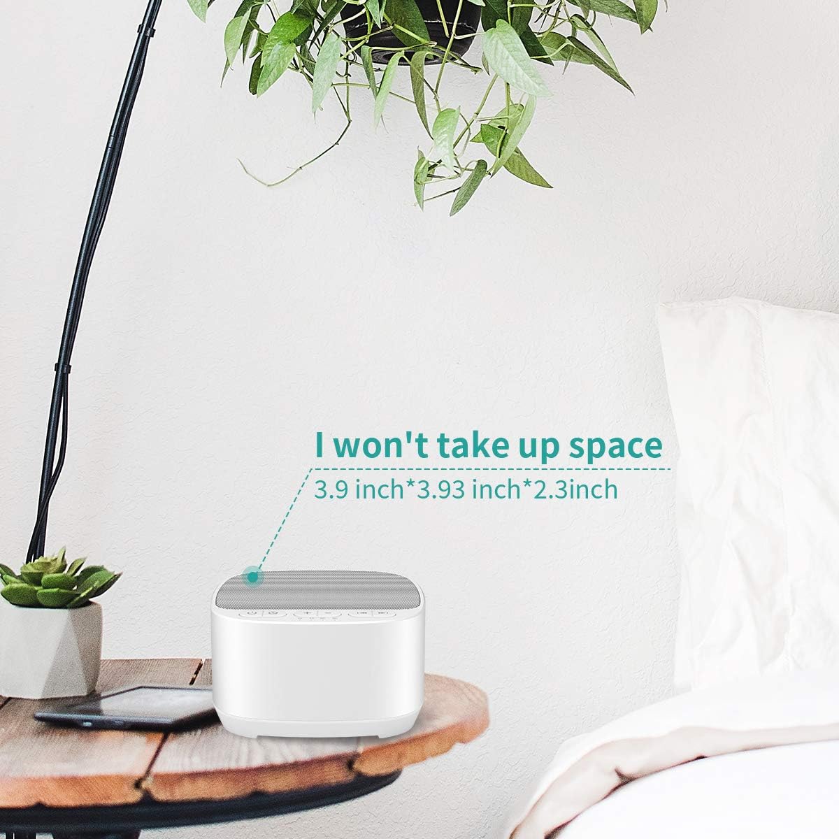 Sleep Sound White Noise Machine with 40 Natural Soothing Sounds and Memory Function 32 Levels of Volume Powered by AC or USB and Sleep Timer Sound Therapy for Baby Kids Adults (B-White)