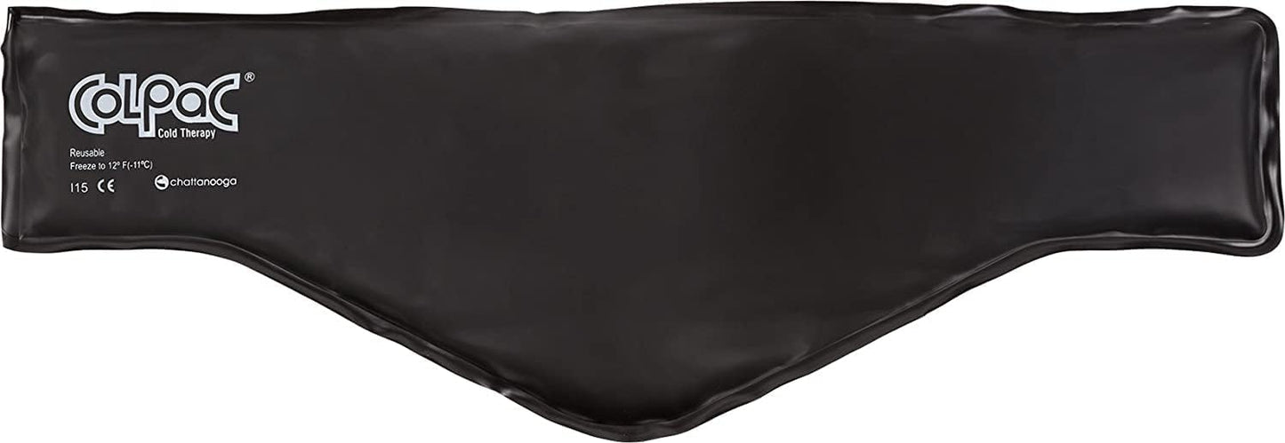 ColPac - Reusable Gel Ice Pack - Black Vinyl - Neck Contour - 21 inches - Cold Therapy - Knee, Arm, Elbow, Shoulder, Back - Aches, Swelling, Bruises, Sprains, Inflammation