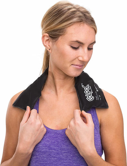 ColPac - Reusable Gel Ice Pack - Black Vinyl - Neck Contour - 21 inches - Cold Therapy - Knee, Arm, Elbow, Shoulder, Back - Aches, Swelling, Bruises, Sprains, Inflammation