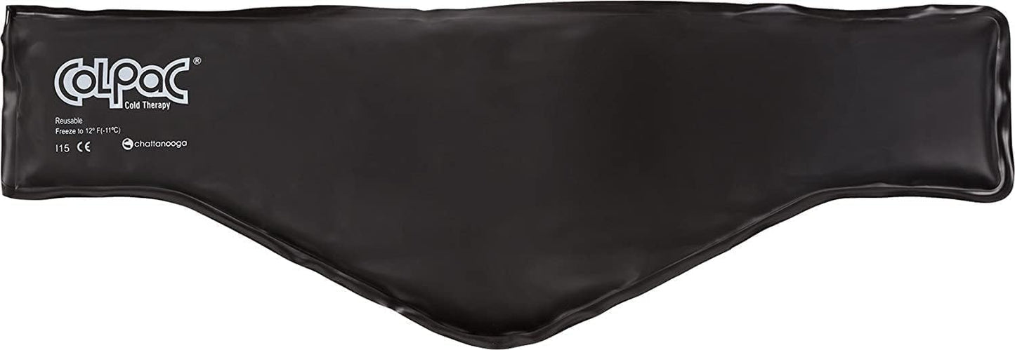 ColPac - Reusable Gel Ice Pack - Black Vinyl - Neck Contour - 21 inches - Cold Therapy - Knee, Arm, Elbow, Shoulder, Back - Aches, Swelling, Bruises, Sprains, Inflammation
