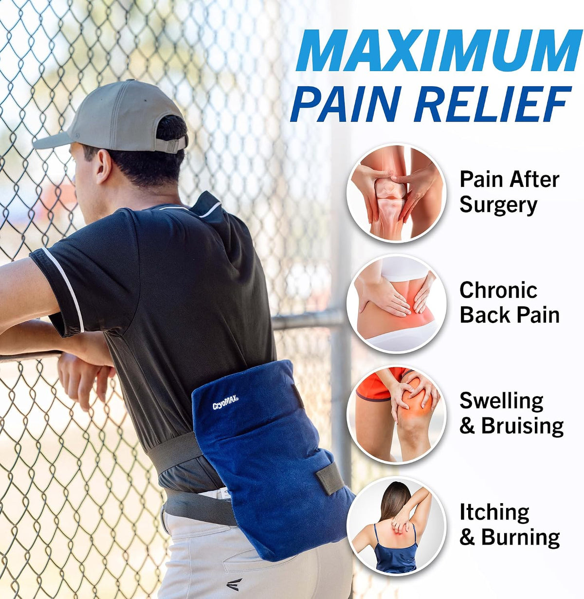 Cold Pack, 8 Hour Reusable Cold Therapy Ice Pack for Elbows, Knees, Neck + More, Medium, 6" x 12" (1 Count)