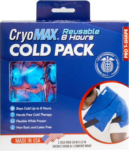 Cold Pack, 8 Hour Reusable Cold Therapy Ice Pack for Elbows, Knees, Neck + More, Medium, 6" x 12" (1 Count)