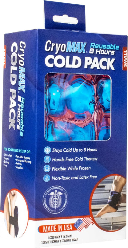 Cold Pack, 8 Hour Reusable Cold Therapy Ice Pack for Elbows, Knees, Neck + More, Medium, 6" x 12" (1 Count)