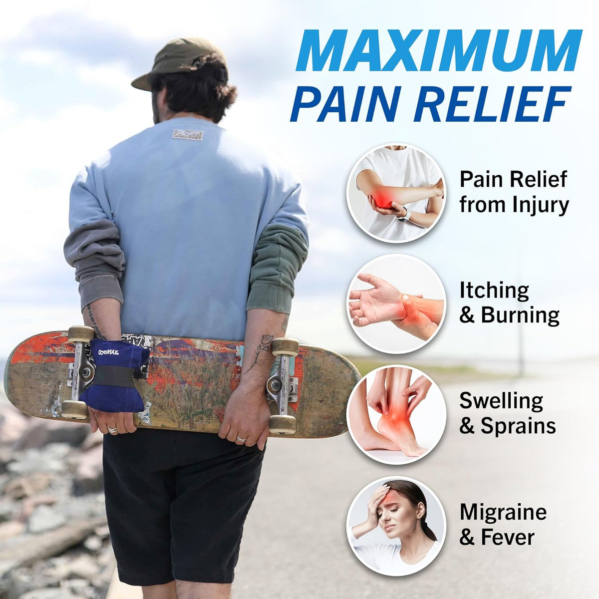 Cold Pack, 8 Hour Reusable Cold Therapy Ice Pack for Elbows, Knees, Neck + More, Medium, 6" x 12" (1 Count)