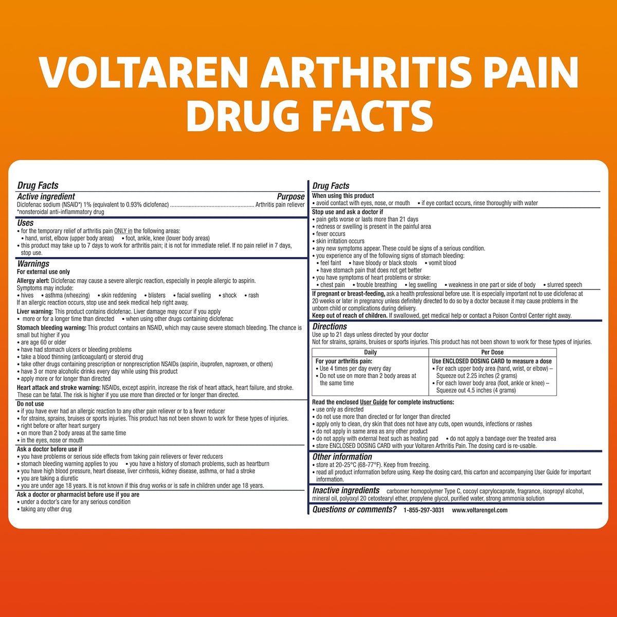 Arthritis Pain Gel, One 100 g Tube and one 20 g Travel Size Tube