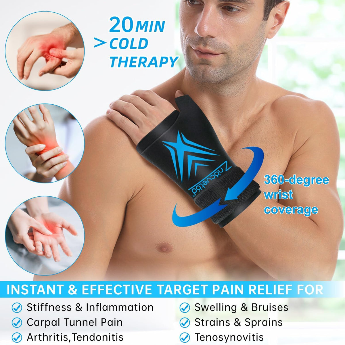 Neck Ice Pack Wrap Reusable Gel Ice Packs for Cervical Injuries Pain Relief