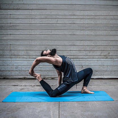 Original Yoga Mat – Free Yoga Bag Included - Patented Alignment System, Warrior-like Grip, Non-slip, Eco-friendly, sweat-resistant, long, wide, 4.2mm thick mat for comfort