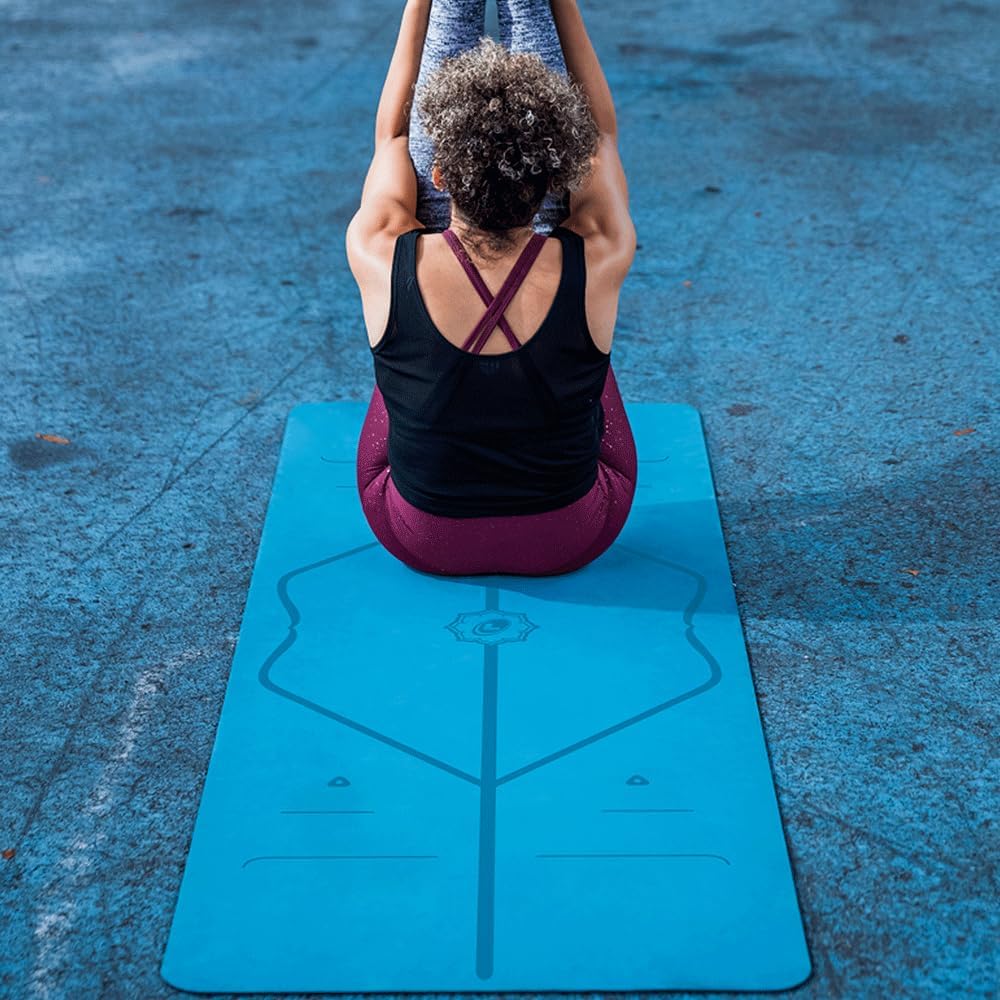Original Yoga Mat – Free Yoga Bag Included - Patented Alignment System, Warrior-like Grip, Non-slip, Eco-friendly, sweat-resistant, long, wide, 4.2mm thick mat for comfort