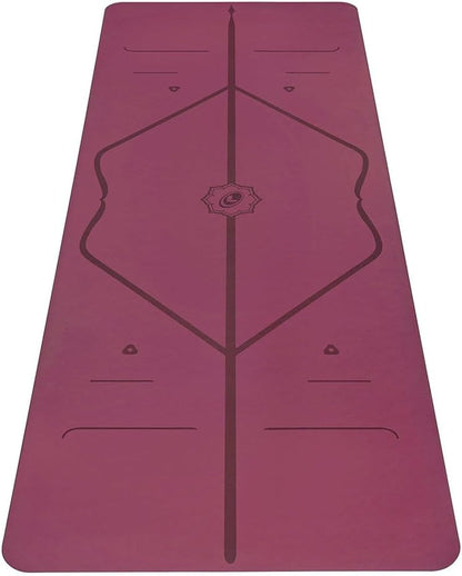 Original Yoga Mat – Free Yoga Bag Included - Patented Alignment System, Warrior-like Grip, Non-slip, Eco-friendly, sweat-resistant, long, wide, 4.2mm thick mat for comfort