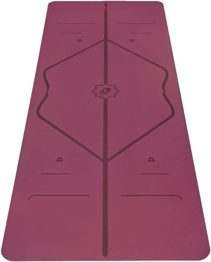 Original Yoga Mat – Free Yoga Bag Included - Patented Alignment System, Warrior-like Grip, Non-slip, Eco-friendly, sweat-resistant, long, wide, 4.2mm thick mat for comfort