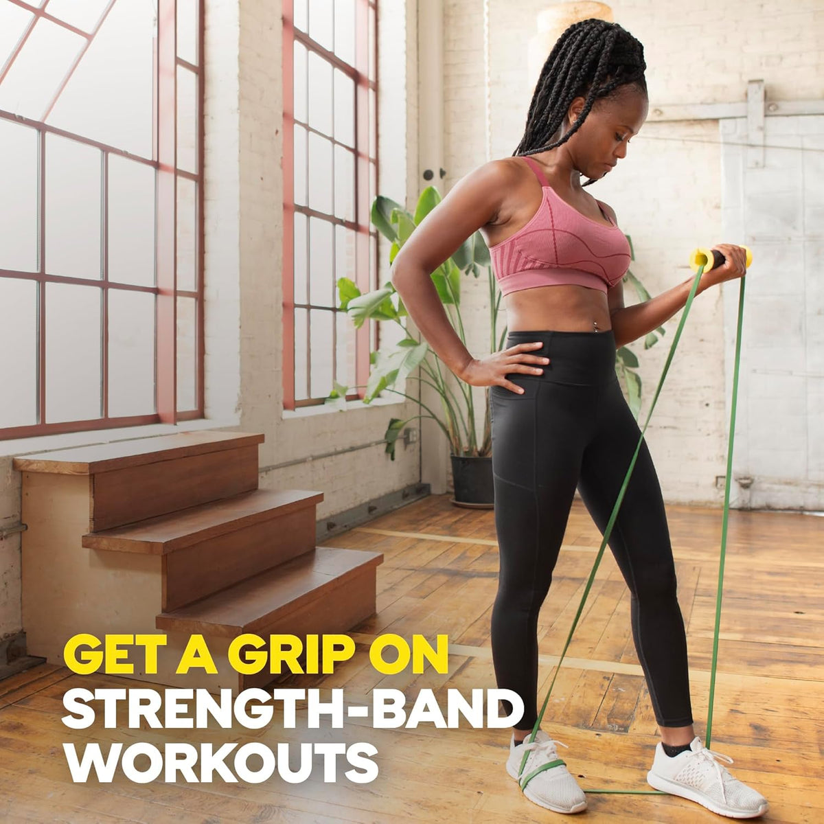 Bandit Kit, Home Workout Resistance Band Set with Strength-Training Resistance Bands and Universal-Fit Handles for Exercise Bands