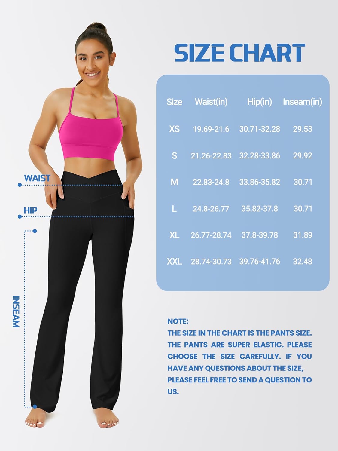 Yoga Pants Women, Flare Leggings for Women with Pockets Crossover High Waisted Bootcut Yoga Pants
