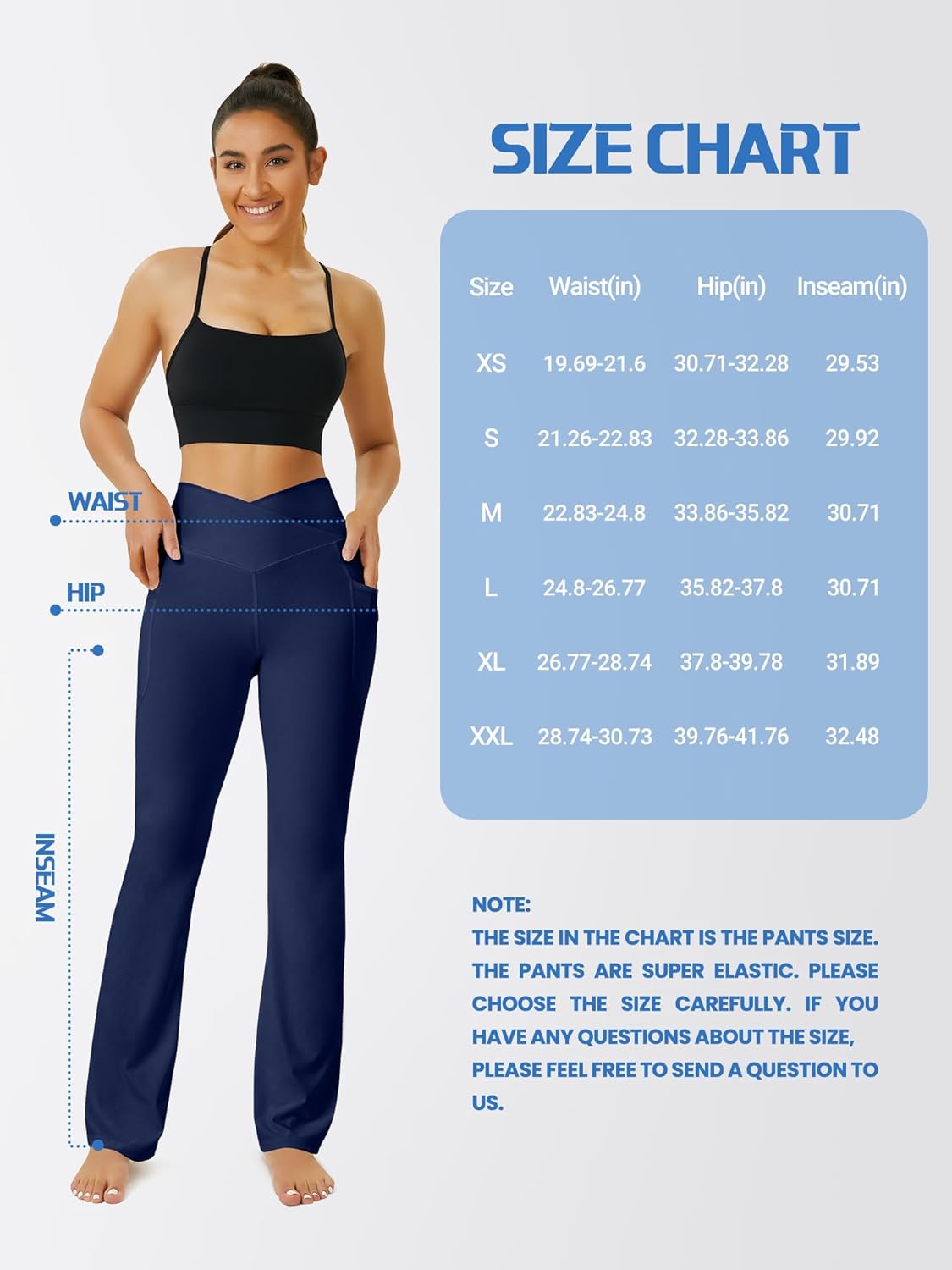 Yoga Pants Women, Flare Leggings for Women with Pockets Crossover High Waisted Bootcut Yoga Pants