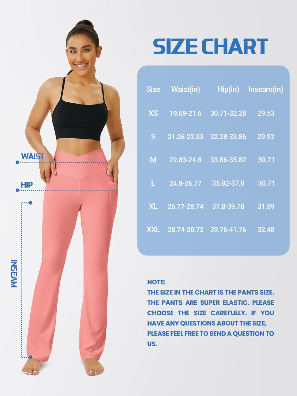 Yoga Pants Women, Flare Leggings for Women with Pockets Crossover High Waisted Bootcut Yoga Pants