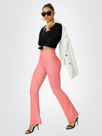 Yoga Pants Women, Flare Leggings for Women with Pockets Crossover High Waisted Bootcut Yoga Pants