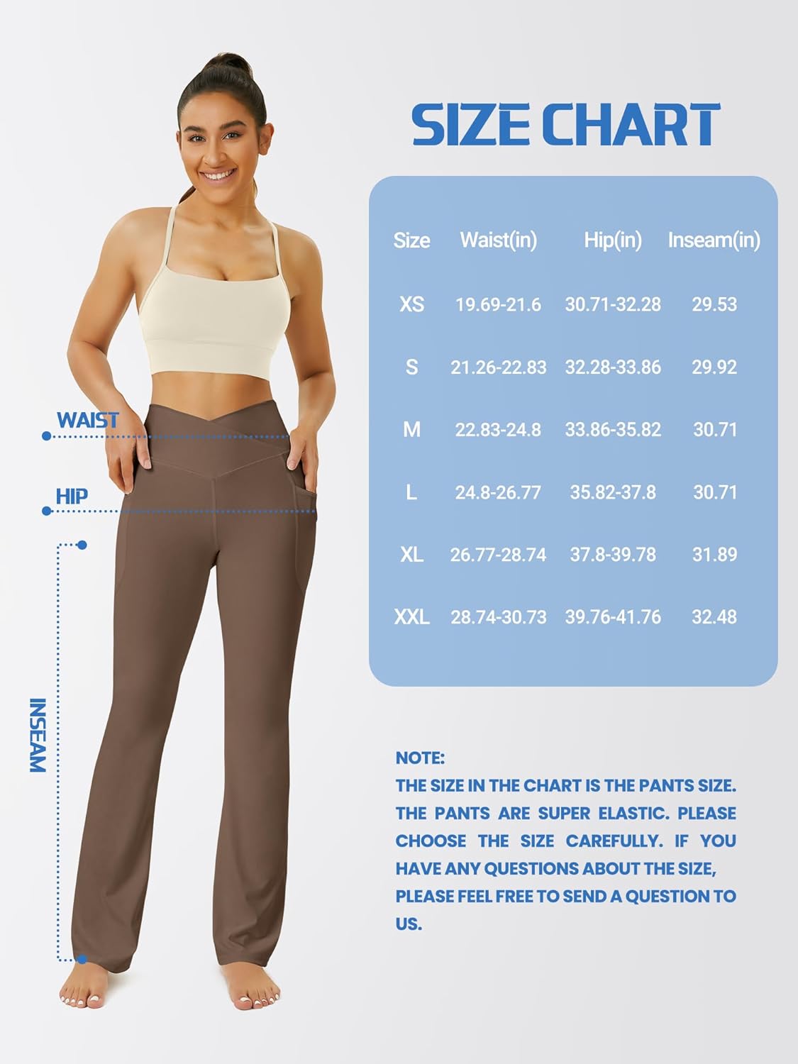 Yoga Pants Women, Flare Leggings for Women with Pockets Crossover High Waisted Bootcut Yoga Pants