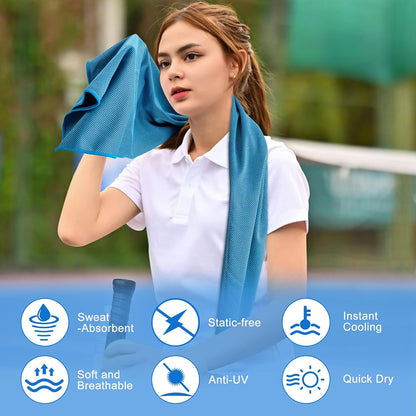 4Pack Cooling Towel 40"x12" Cooling Neck Wraps,Soft Breathable ChillyTowel