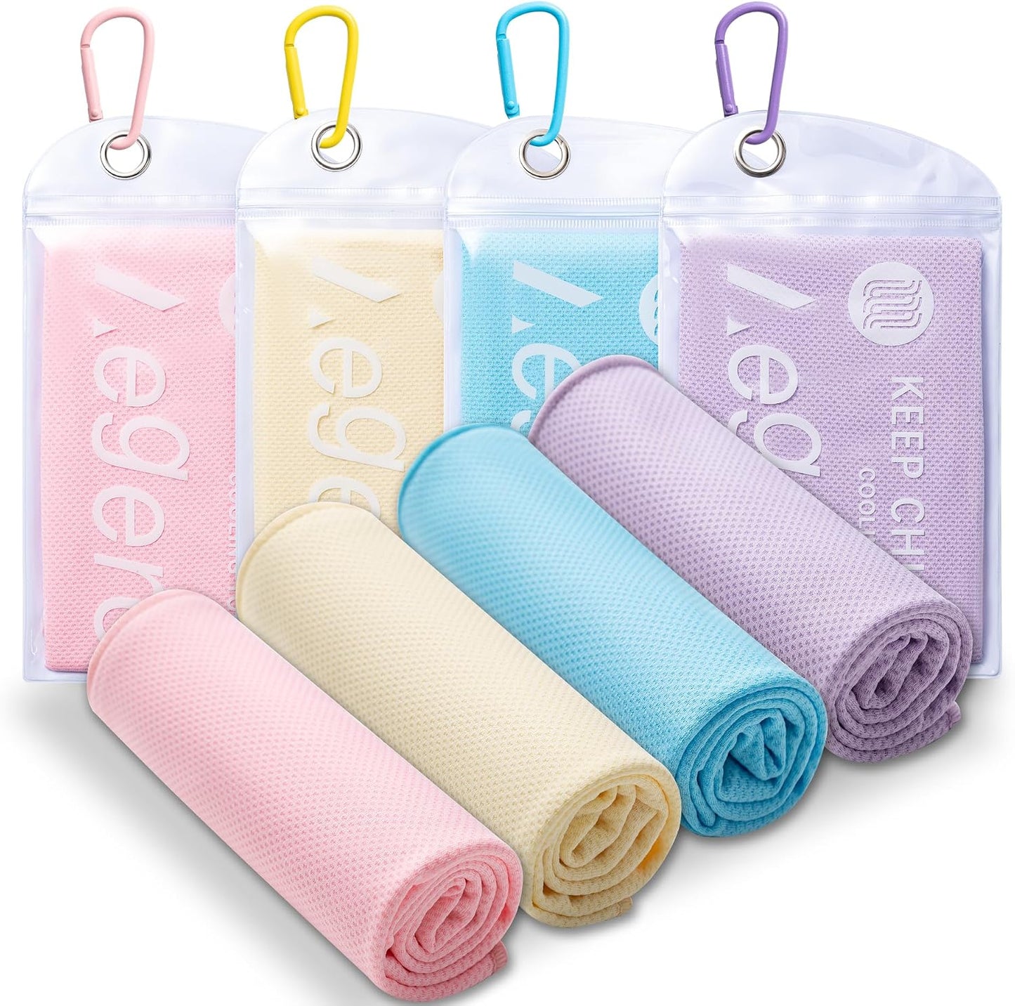 4Pack Cooling Towel 40"x12" Cooling Neck Wraps,Soft Breathable ChillyTowel