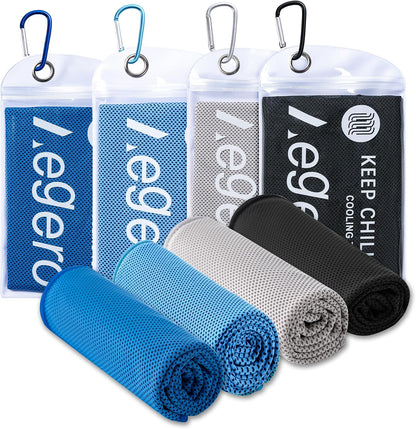 4Pack Cooling Towel 40"x12" Cooling Neck Wraps,Soft Breathable ChillyTowel