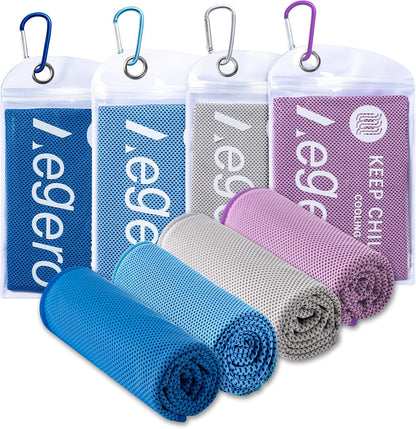4Pack Cooling Towel 40"x12" Cooling Neck Wraps,Soft Breathable ChillyTowel