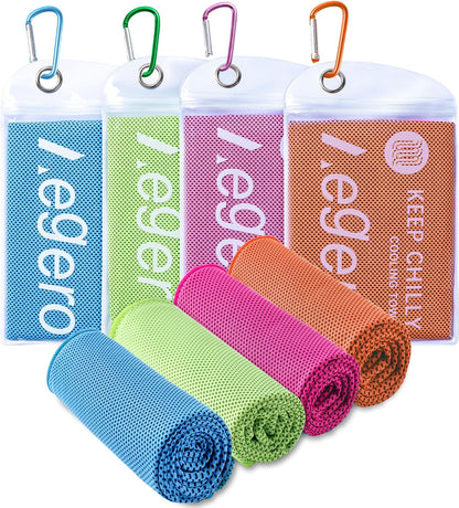 4Pack Cooling Towel 40"x12" Cooling Neck Wraps,Soft Breathable ChillyTowel
