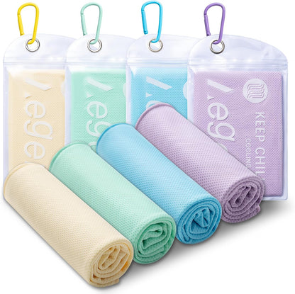 4Pack Cooling Towel 40"x12" Cooling Neck Wraps,Soft Breathable ChillyTowel