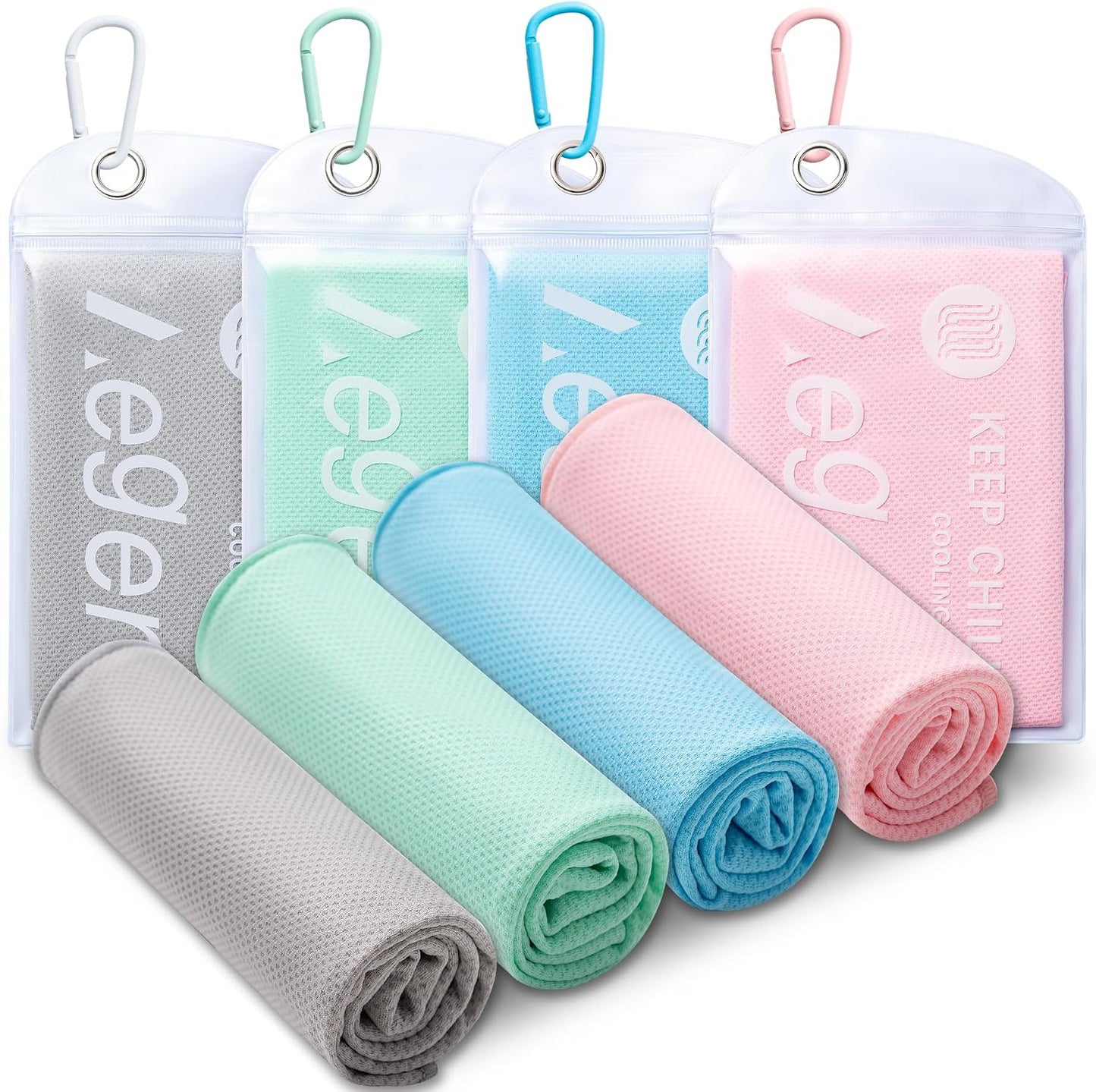 4Pack Cooling Towel 40"x12" Cooling Neck Wraps,Soft Breathable ChillyTowel