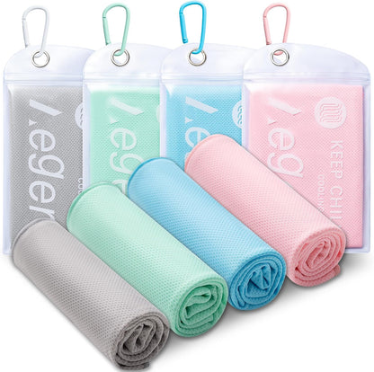 4Pack Cooling Towel 40"x12" Cooling Neck Wraps,Soft Breathable ChillyTowel